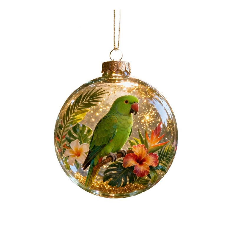 Christmas tree ornaments, Nature’s Birds Crystal Glass Ornament Set (cross-border)